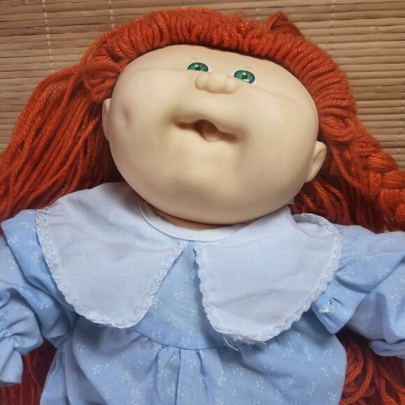 Cabbage Patch Kid Doll Poseable with Orange Yarn Hair Green Eyes 1978 1983 OAA - Picture 12 of 13